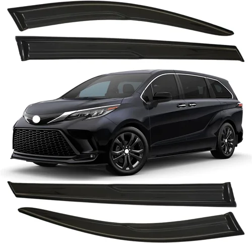 Miniatura 171 de Viseras para ventanas para Mazda 3 Sedán 4 puertas 2004 2005 2006 2007 2008 2009 estilo JDM Mugen, deflector de viento, protector solar y de lluvia