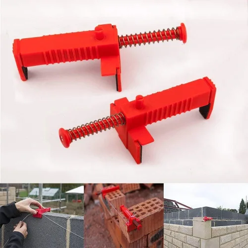 Miniatura 3 de AYNEFY Líneas de albañilería, 2 piezas de revestimiento de ladrillo para cajón de alambre de colocación de ladrillos colgante, herramienta de Rojo