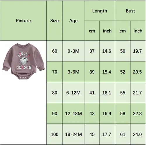 Miniatura 116 de Adobabirl Traje de Halloween para bebé, sudadera de fantasma, calabaza, mameluco, suéter de gran tamaño, lindo para otoño e invierno