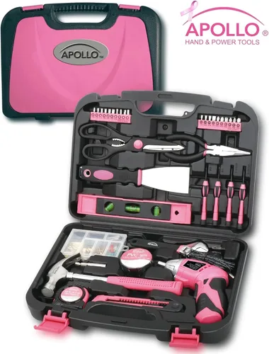 Miniatura 2 de Apollo DT0773N1 Herramientas de precisión para el hogar, rosa, 135-piezas, Donación hecha a la investigación del cáncer de mama