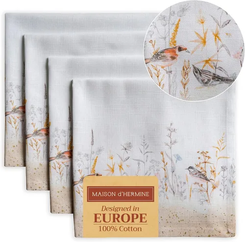 Miniatura 113 de Maison d' Hermine Happy Florals - Juego de 4 servilletas 100% algodón suave y cómodo perfectas para cenas familiares, bodas, fiestas de cóctel, 063