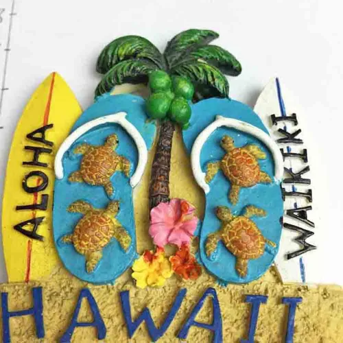 Miniatura 4 de Hawaii USA America Imán del refrigerador 3D Beach Slipper Travel Sticker Souvenirs Collection, decoración del hogar y de la cocina, imán