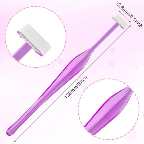 Miniatura 3 de ANCIRS Paquete de 24 maquinillas de afeitar de cejas para maquillaje de mujer, herramienta facial en forma de T para cejas de ojos, kit de recorte