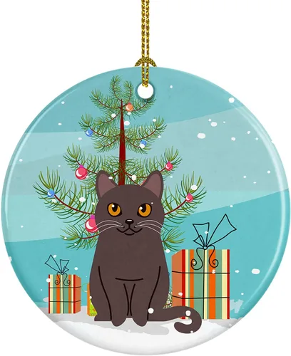 Miniatura 11 de Caroline's Treasures Árbol de Navidad de gato asiático, adorno de cerámica para colgar en el árbol de Navidad, decoración para el hogar, Navidad