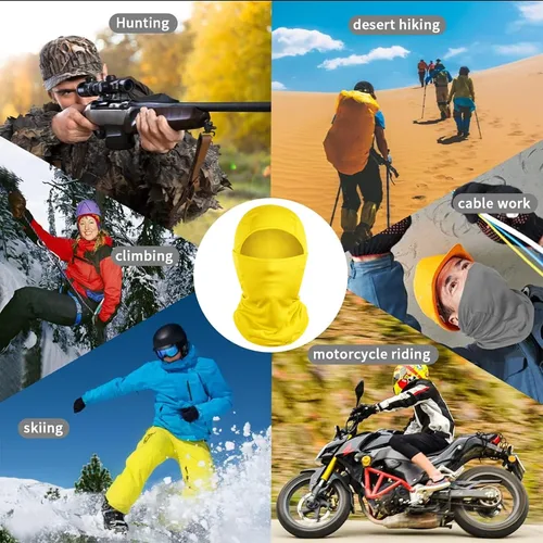 Miniatura 6 de Achiou - Pasamontañas, máscara facial, para hombres o mujeres, máscara de cara completa con capucha, para nieve, motocicleta, correr, clima frío