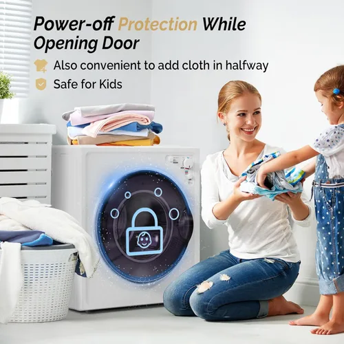 Miniatura 2 de ROVSUN - Secadoras portátiles de 2.6 pies cúbicos para lavandería, secadora de ropa compacta portátil con tambor de acero inoxidable, máquina