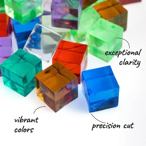Miniatura 3 de Cubos acrílicos, piedras preciosas y cristales, diamantes falsos, tarro de 200 piezas de joyas de relleno de jarrón para manualidades, rocas