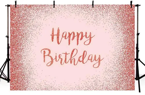 Miniatura 4 de MEHOFOND Fondo de fotos con purpurina de oro rosa y rosa, accesorios de fondo brillante para niña y mujer, pancarta de fiesta de feliz cumpleaños