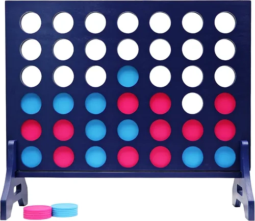 Miniatura 65 de Tailgating Pros Cuatro en una fila gigante azul marino premium con funda de transporte – Juego de patio al aire libre de gran tamaño – ¡Muchos