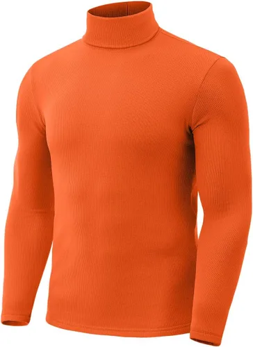 Miniatura 5 de Zengjo Camisas de manga larga con cuello alto para hombre, capa base térmica, ajustadas, suaves