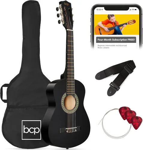 Miniatura 12 de Best Choice Products Kit de Iniciación de Guitarra Acústica de Madera Completa para Principiantes de 38 Pulgadas con Funda de Transporte, 6 Púas