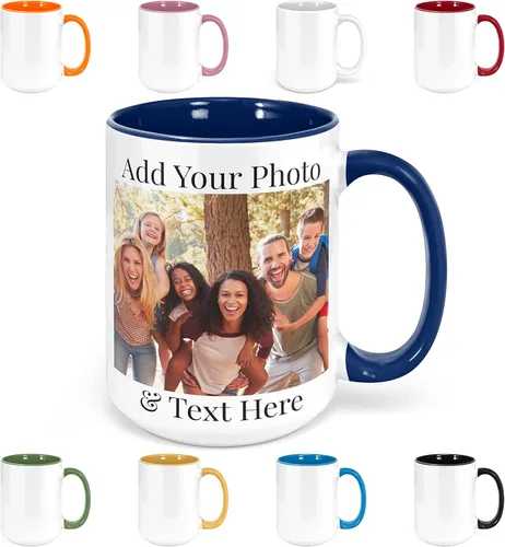 Tazas de café personalizadas - Personalizadas con texto y foto, taza de cerámica personalizada personalizable, regalos divertidos, agrega tu texto