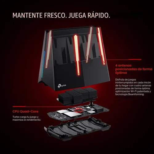 Miniatura 7 de TP-Link Tri-Band BE11000 Wi-Fi 7 Router para Juegos Archer GE650 6 flujos 11 Gbps soporta 320MHz 2×5G + 3×2.5G Puertos USB 3.0 Aceleración