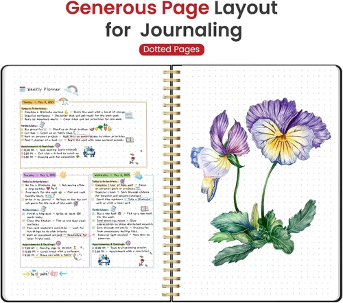 Miniatura 4 de Taja Cuaderno con forro en espiral, cuadernos de 8.5 x 11 pulgadas para trabajo, diario grande A4 para mujeres y hombres, cuaderno de diario