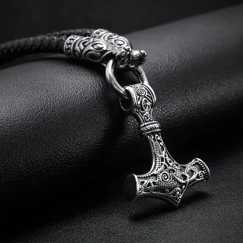 Miniatura 4 de BAVIPOWER Collar de cadena vikingo Fenrir con cabeza de lobo para hombres y mujeres, de acero inoxidable 316L, escandinavo escandinavo, auténtico