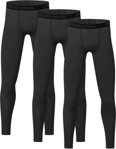 Paquete de 4 o 3 leggings de compresión para niños y jóvenes, pantalones atléticos, capa base deportiva para niños