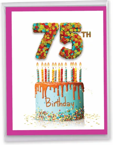 Miniatura 9 de NobleWorks J8261MBG - Tarjeta de felicitación de cumpleaños de 75 x 11 pulgadas con sobre (1 unidad), tamaño grande, tamaño jumbo floral de 75 años
