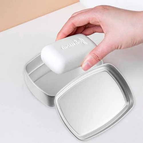 Miniatura 8 de Caja de aluminio cuadrada de 2 piezas de cosméticos Contenedor de almacenamiento de aluminio Contenedor de almacenamiento cuadrado