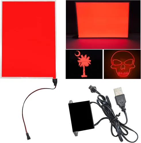 Miniatura 9 de El Panel de retroiluminación 8.2 x 5.9 pulgadas, panel de luz electroluminiscente, luz de fondo cortable, lámina de papel neón para decoración