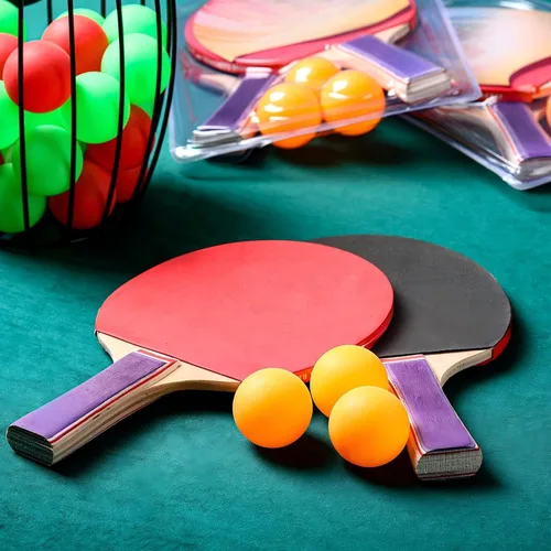 Miniatura 7 de Outus Pack de tenis de mesa portátil Combo 8 paletas y 12 pelotas con bolsa de transporte para deportes en interiores y exteriores