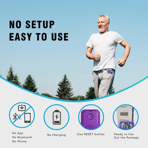 Miniatura 4 de Podómetro para caminar, podómetro súper portátil con precisión para niños, mujeres y personas mayores, contador de pasos 3D para caminar, rastreador