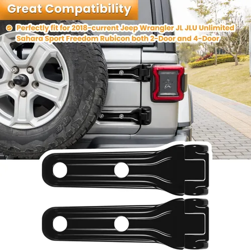 Miniatura 2 de Cubierta de bisagra para compuerta trasera de Jeep Wrangler JL JLU, accesorios de decoración exterior - 2018-2024, 2 puertas y 4 puertas, cubierta