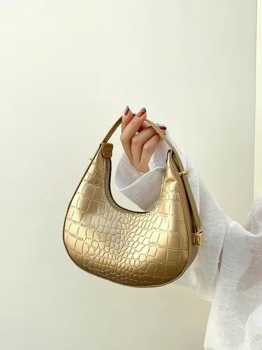 Miniatura 3 de Verdusa Bolso de mano metálico de piel sintética con asa superior para mujer