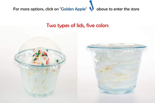 Miniatura 6 de Golden Apple, Juego de 25 vasos de color con tapas de cúpula sin agujero (azul)..