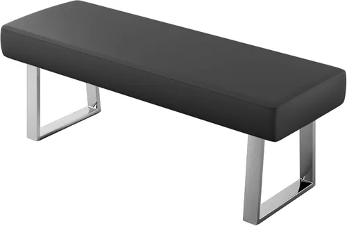 Miniatura 7 de JIEXI Banco de dormitorio con extremo de cama, banco tapizado, esquinero para interiores, reposapiés pequeño con patas de metal, para cocina, Negro