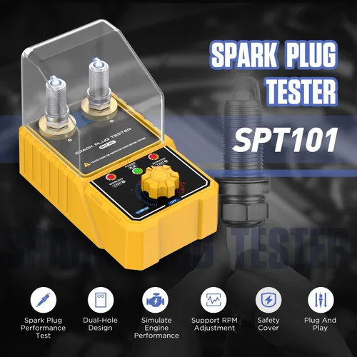 Miniatura 6 de Probador de chispas para automóvil, probador de bujías de automóvil con detector de doble orificio ajustable automático, analizador de enchufe