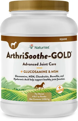NaturVet ArthriSoothe Gold Advanced Joint Horse Suplemento en polvo – Para una función articular saludable en caballos – Incluye glucosamina, MSM,