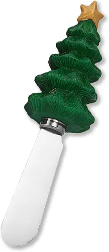 Miniatura 5 de UP Esparcidores de queso para árbol de Navidad, asas de resina pintadas a mano con cuchillas de acero inoxidable para untar queso crema