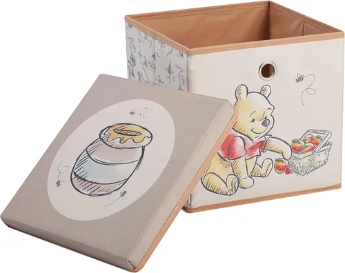 Miniatura 12 de Idea Nuova Bluey Cubo de almacenamiento de tela plegable, contenedor organizador de 10 pulgadas con tapa para dormitorio, sala de juegos y armario
