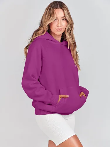 Miniatura 118 de ANRABESS - Sudaderas con capucha para mujer, sobre talla, de vellón de manga larga, modelo de 2024, para otoño