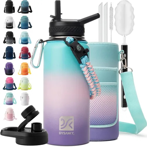 Miniatura 91 de DYSANKY Botella de agua aislada de 32 onzas, metal al vacío de acero inoxidable grueso, jarra de agua deportiva portátil para gimnasio y senderismo