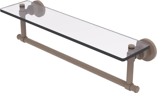 Miniatura 31 de Allied Brass WS-1TB/16-SN Estante de vidrio con toallero, 16 pulgadas x 5 pulgadas Níquel Satinado