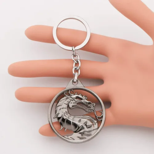 Miniatura 3 de FAADBUK Kombat - Joyas vintage con dijes de Kombat, regalo para amante de Kombat, collar y llavero para familiares y amigos, Metal, Acero inoxidable