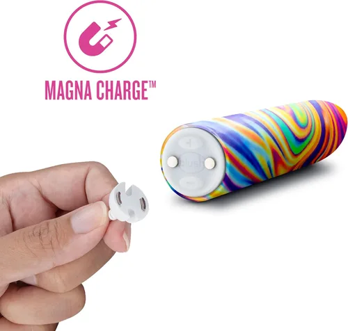 Miniatura 4 de Vibrador de arco iris Blush de 4 pulgadas de adicción limitada Psyche Power, 10 RumboTech potentes vibraciones ruborosas, sensación suave satinada
