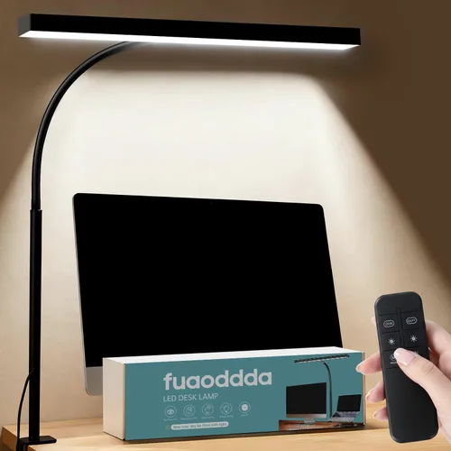 Miniatura 8 de Lámpara de escritorio LED para oficina y hogar, lámpara para el cuidado de los ojos con función de control remoto de 10 metros, 5 modos, 10 niveles