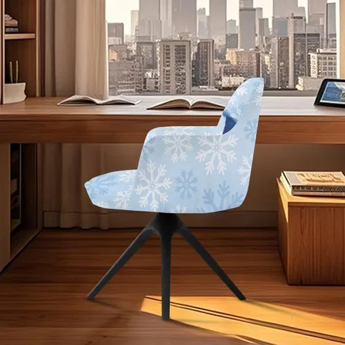 Miniatura 4 de Funda de asiento para silla de oficina, diseño de muñeco de nieve, con reposabrazos, reutilizable, moderna, con parte inferior elástica, fácil