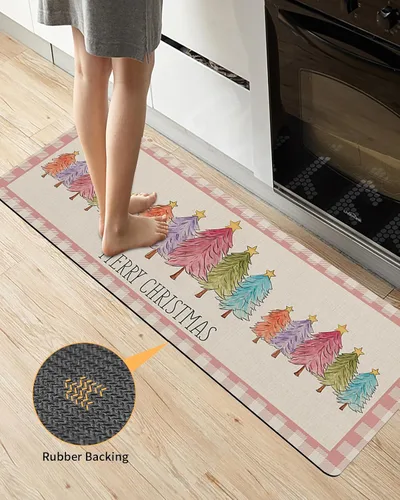 Miniatura 4 de Tapete de baño de Navidad a cuadros para bañera, antideslizante, de secado rápido y absorbente, tierra de diatomeas, fregadero, dormitorio, cocina