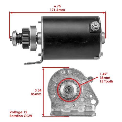 Miniatura 2 de Caltric Motor de arranque compatible con cortacésped Briggs y Stratton 592599 592-599