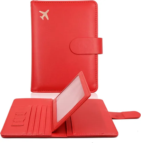 Miniatura 27 de Melsbrinna - Funda para pasaporte, ranuras para tarjetas, bonita funda para pasaporte para mujeres/hombres, resistente al agua con bloqueo RFID