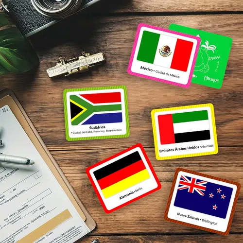 Miniatura 2 de Menique, Juego de Memoria de Banderas del Mundo en español, para niños y adultos. Banderas del Mundo, Juego de Memoria en español, para niños