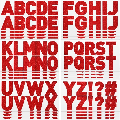 Miniatura 12 de Harloon 232 piezas de 24 hojas de letras grandes con purpurina, letras del alfabeto con letra grande, kit de letras autoadhesivas para buzón, Dorado