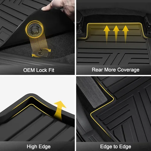 Miniatura 6 de Alfombrillas para Honda Civic Sedan 2006, 2007, 2008, 2009, 2010, 2011, protección para todo tipo de clima, resistentes y antideslizantes
