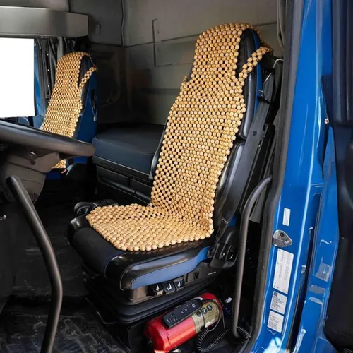 Miniatura 10 de ZONETECH Funda de asiento con cuentas para refrigeración, cojín de masaje, asiento de automóvil, cuentas de madera natural para semircamión