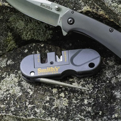 Miniatura 3 de Smith's PP1 Pocket Pal Afilador de Cuchillos Preestablecido de Carburo y Piedra Cerámica Afiladores Varilla Plegable con Revestimiento de Diamante