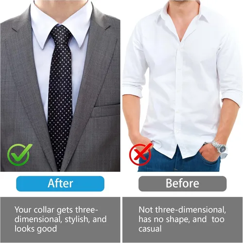 Miniatura 4 de 200 soportes de cuello para camisas de vestir de hombre, collar de plástico con funda de almacenamiento, inserciones invisibles de cuello de camisa