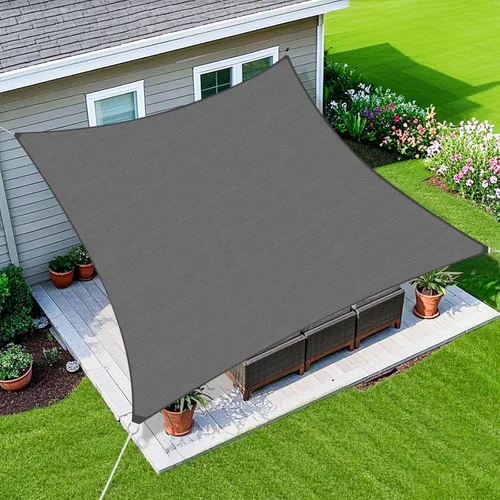 Amagenix Vela de Sombra Solar 16'X20' Borde Curvado Toldo de Sombra Exterior Gris Oscuro Transpirable 95% Bloqueo UV Tela de Sombra para Patio
